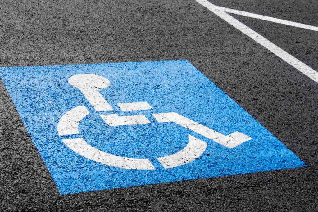 blue handicapped parking space