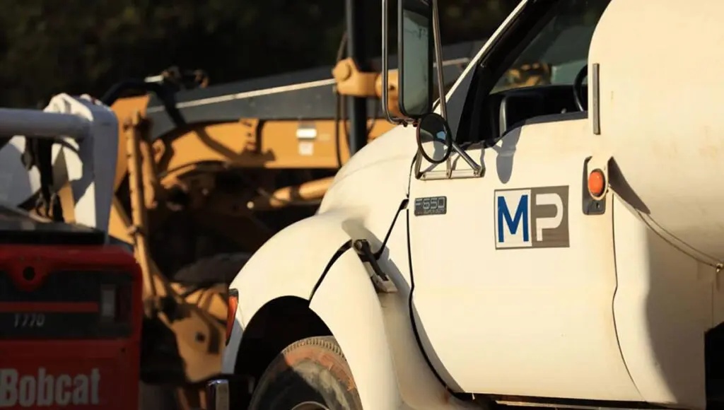 the front of a magnum paving truck
