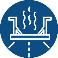 infrared asphalt repair icon on a blue background