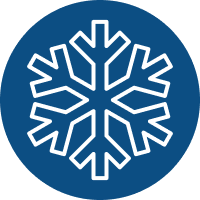 snowflake icon on a blue background