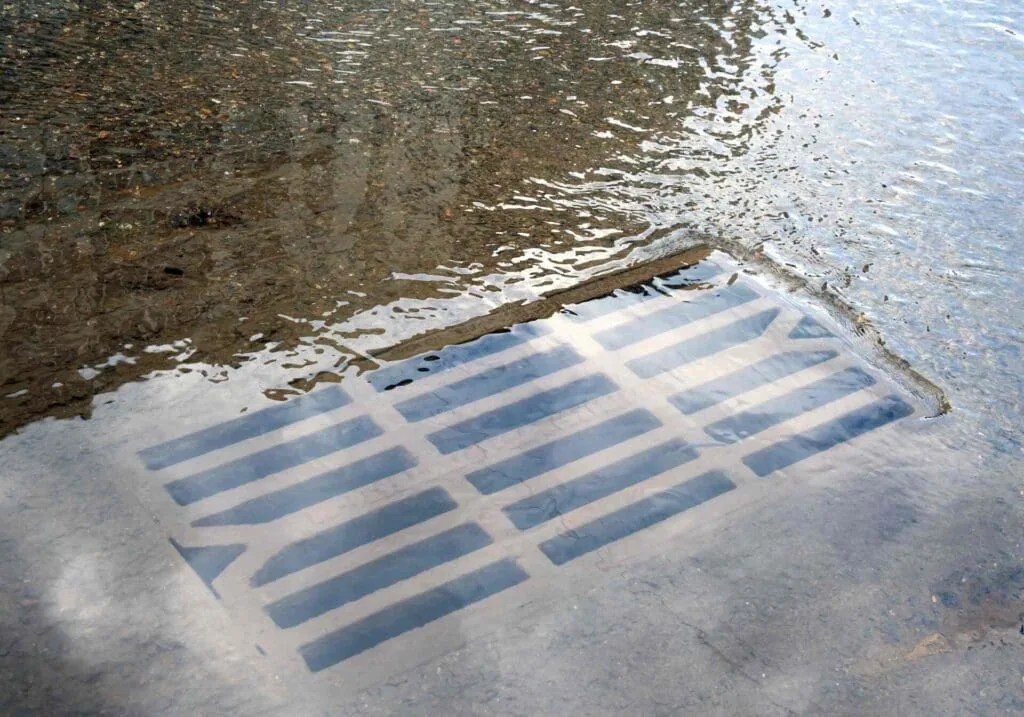 flooded storm drain