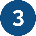 white number 3 on blue circle