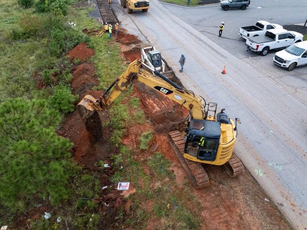 excavation on the side of a road
