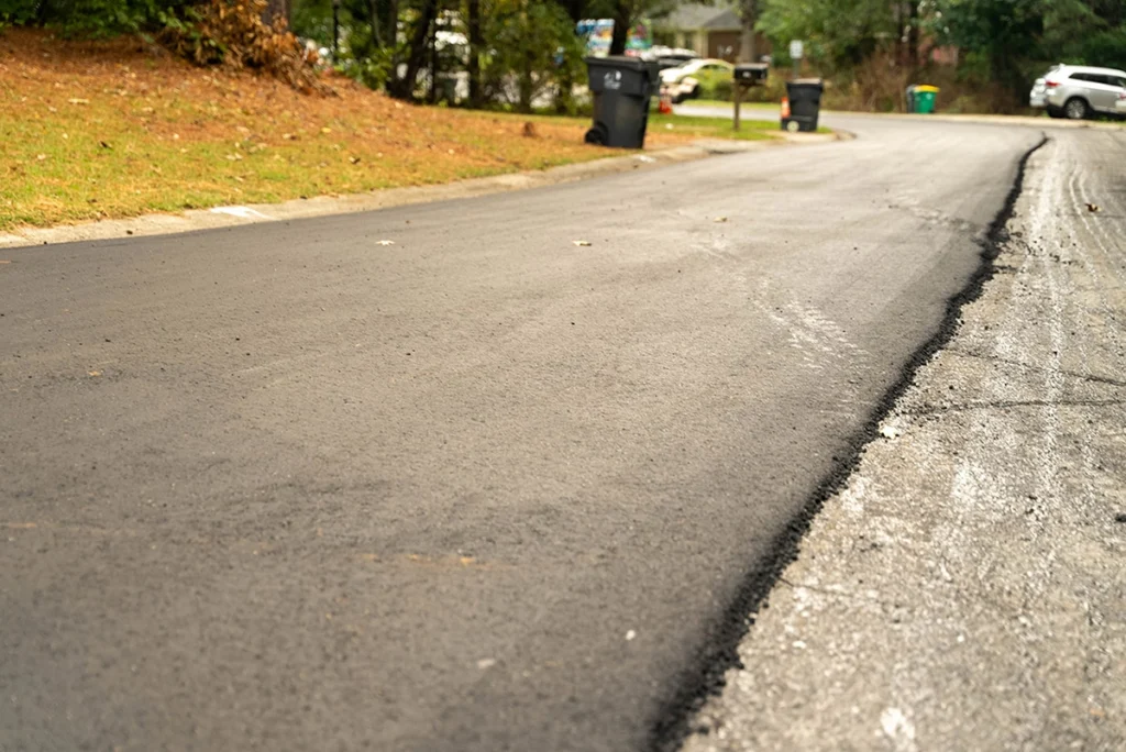 closeup of asphalt street