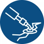 crack filling icon on a blue background