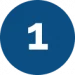 white number 1 on blue circle