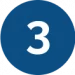white number 3 on blue circle