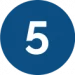 white number 5 on blue circle