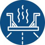 infrared asphalt repair icon on a blue background