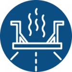 infrared asphalt repair icon on a blue background