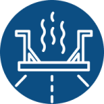 infrared asphalt repair icon on a blue background