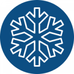 snowflake icon on a blue background