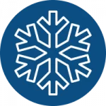 snowflake icon on a blue background