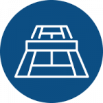 tennis court icon on blue background