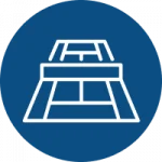 tennis court icon on blue background