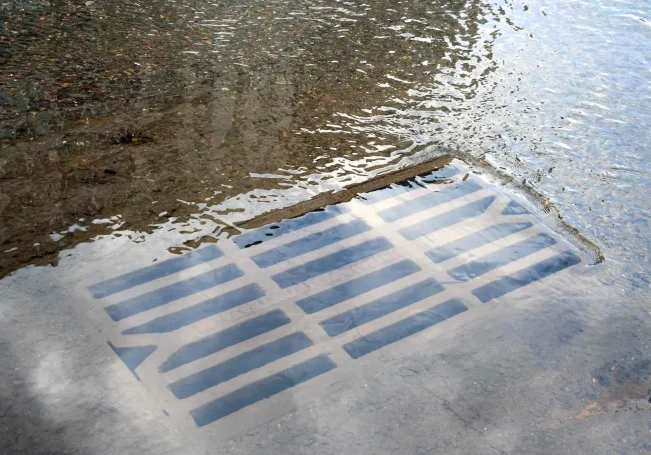 flooded storm drain