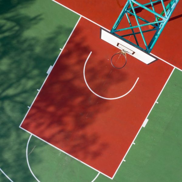 aerial view of outdoor basketball court