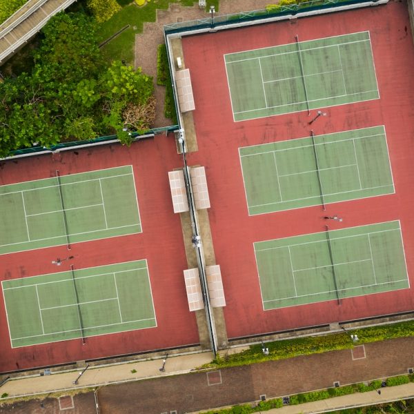 Top view of tennis court